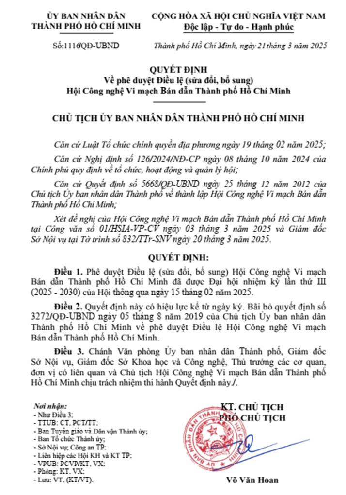 Decision approving the HSIA Charter